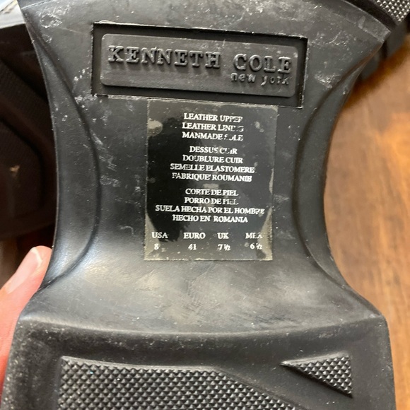 Kenneth Cole Leather Loafers with chain detail men’s size 8, black - Picture 8 of 11